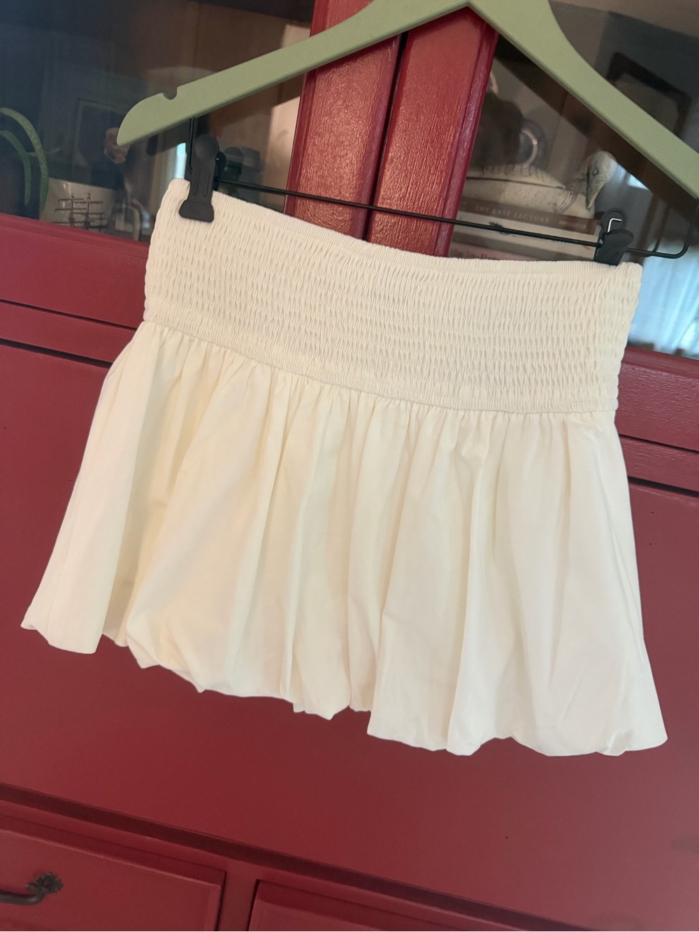 Princess Polly Cream Smocked Bubble Skirt